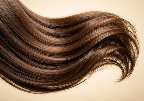 Smooth, naturally relaxed hair after straight perm treatment